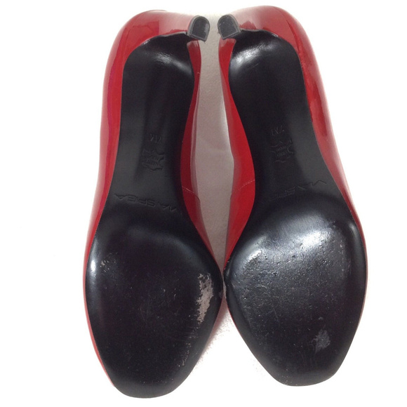 ❌SOLD❌ VIA SPIGA Red 100% Patent Leather Peep Toes - Picture 6 of 6